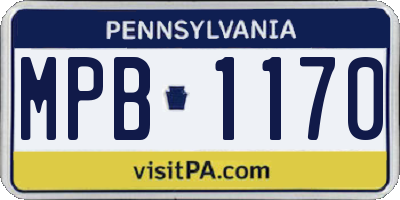 PA license plate MPB1170