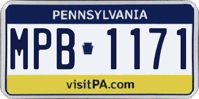PA license plate MPB1171