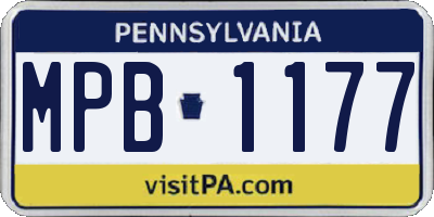 PA license plate MPB1177