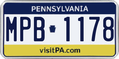 PA license plate MPB1178