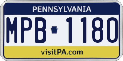 PA license plate MPB1180