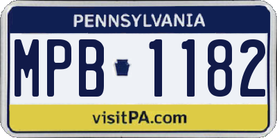 PA license plate MPB1182