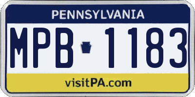 PA license plate MPB1183