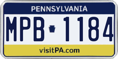 PA license plate MPB1184