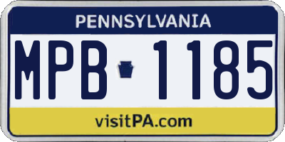 PA license plate MPB1185