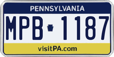 PA license plate MPB1187