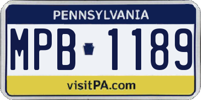 PA license plate MPB1189