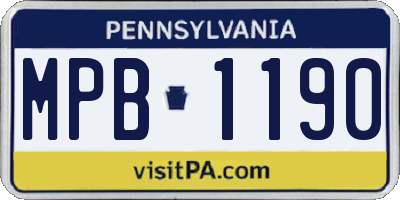PA license plate MPB1190