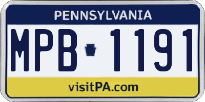 PA license plate MPB1191