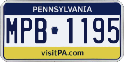 PA license plate MPB1195