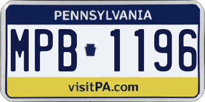 PA license plate MPB1196