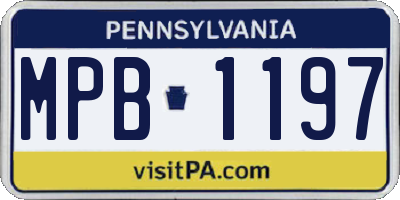 PA license plate MPB1197