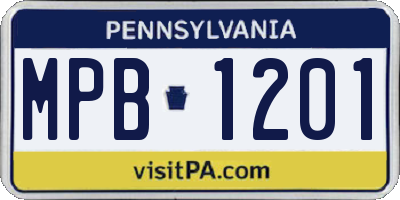 PA license plate MPB1201