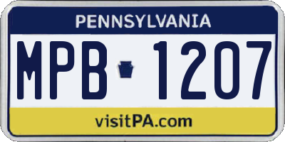 PA license plate MPB1207