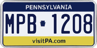 PA license plate MPB1208