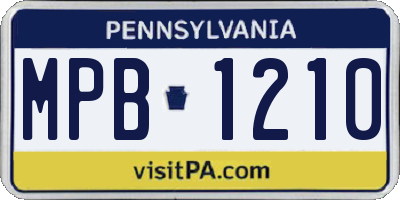 PA license plate MPB1210
