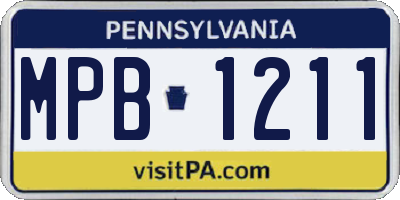 PA license plate MPB1211
