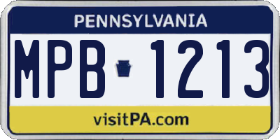 PA license plate MPB1213