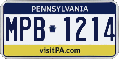 PA license plate MPB1214
