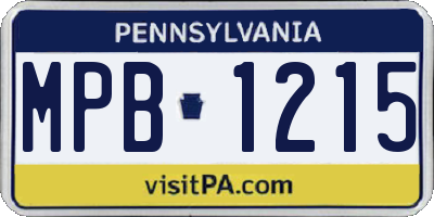 PA license plate MPB1215