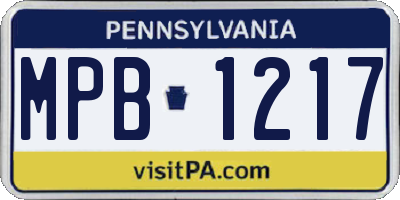 PA license plate MPB1217