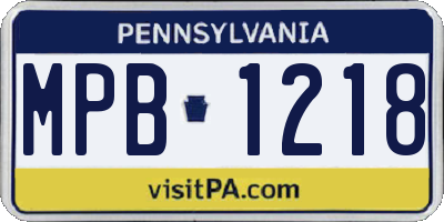 PA license plate MPB1218