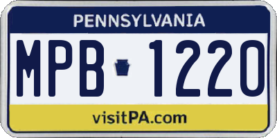 PA license plate MPB1220