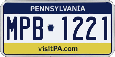 PA license plate MPB1221