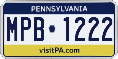 PA license plate MPB1222
