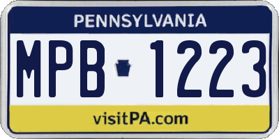 PA license plate MPB1223