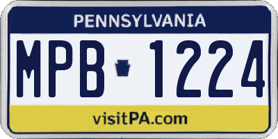 PA license plate MPB1224