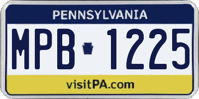 PA license plate MPB1225
