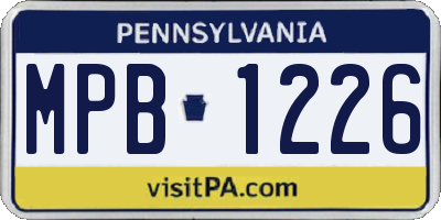 PA license plate MPB1226