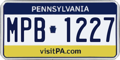PA license plate MPB1227