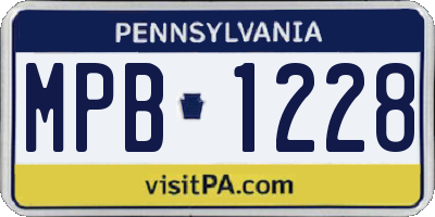 PA license plate MPB1228