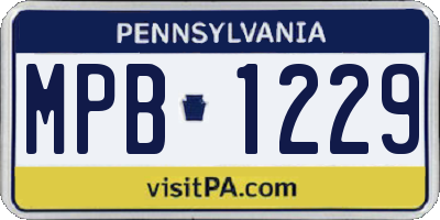 PA license plate MPB1229