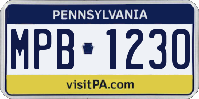 PA license plate MPB1230