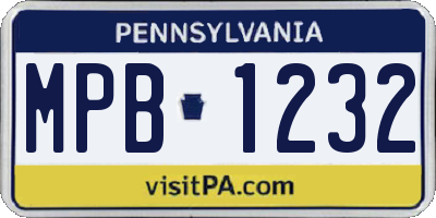 PA license plate MPB1232