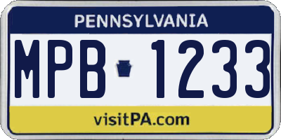PA license plate MPB1233