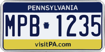 PA license plate MPB1235