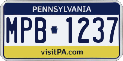 PA license plate MPB1237