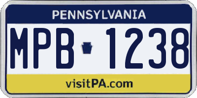 PA license plate MPB1238