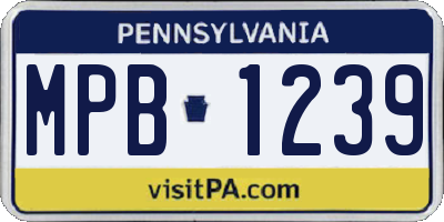 PA license plate MPB1239