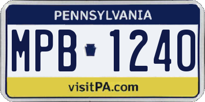 PA license plate MPB1240