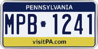 PA license plate MPB1241