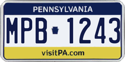 PA license plate MPB1243