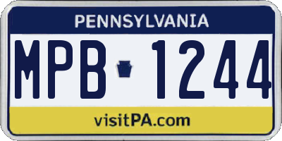 PA license plate MPB1244