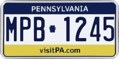 PA license plate MPB1245