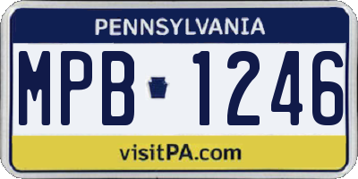 PA license plate MPB1246