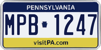 PA license plate MPB1247